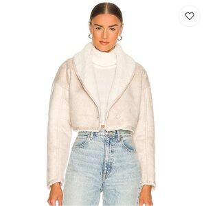 h:ours Lalonie Women's Cream Shearling Jacket in Cream